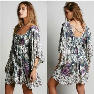 Free People Heart of Gold Watercolor Floral Dress